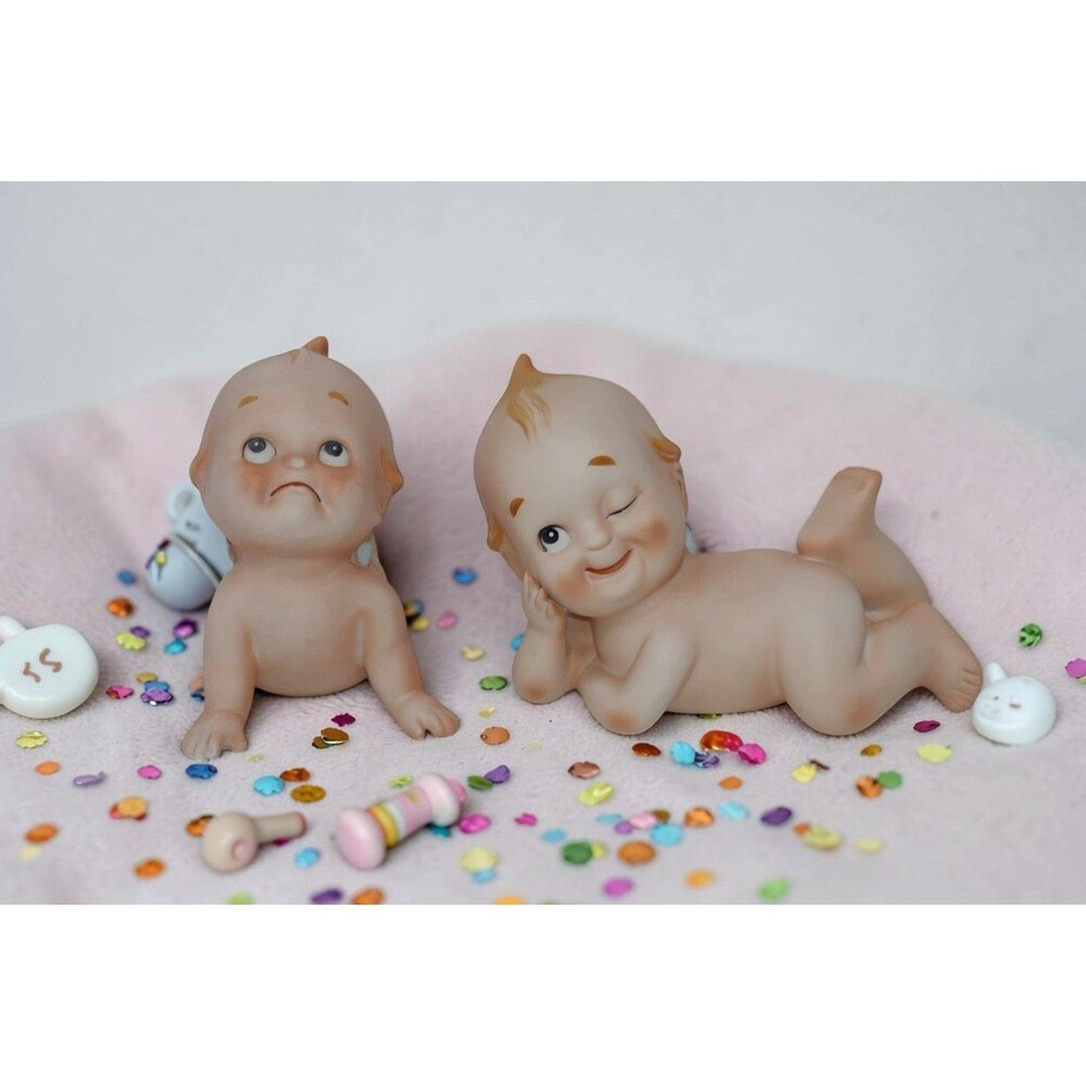 Lefton Kewpie Bisque Porcelain Vintage Baby Doll Figurines KW228